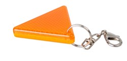 Obrázky: Oranžová trojuholníková odrazka s karabínou