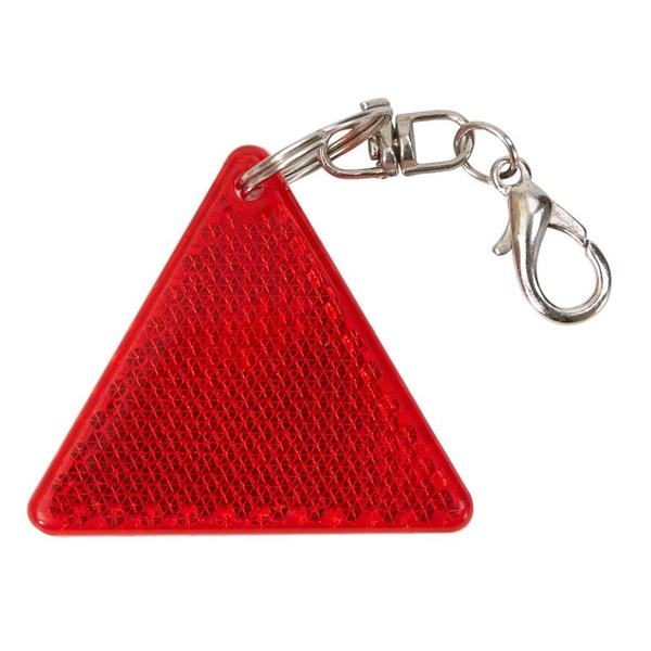 Obrázky: Červená trojuholníková odrazka s karabínou