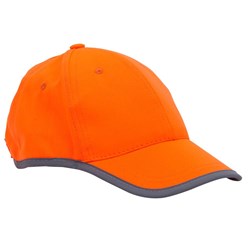 Obrázky: Oranžová detská šesťdielna čiapka s reflex.okrajom