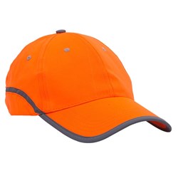 Obrázky: Oranžová šesťdielna čiapka s reflexným okrajom
