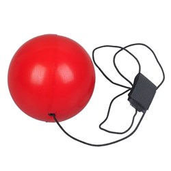 Obrázky: Antistresová lopta na gumičke, červená