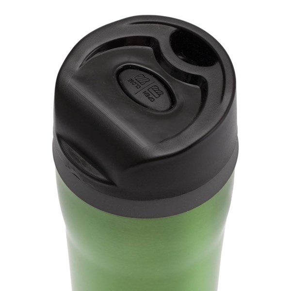 Obrázky: Zelený nerez.termohrnček 350 ml s push-up uzáverom, Obrázok 2