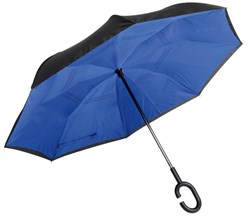 Obrázky: Modrý reverzný handsfree dáždnik