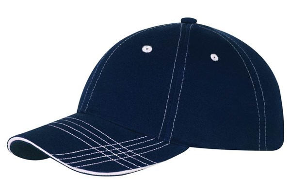 Obrázky: Šesťdielna modrá prešívaná krepová čiapka