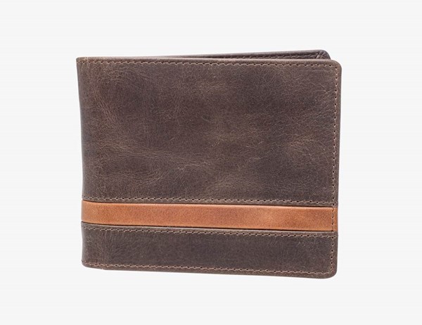 Obrázky: Pánska kožená peňaženka z matnej hnedej kože