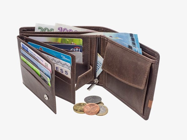 Obrázky: Pánska kožená peňaženka z matnej hnedej kože, Obrázok 2