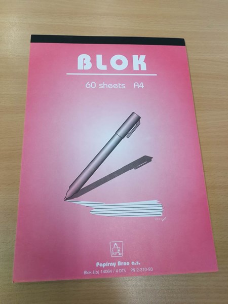 Obrázky: Linajkový písací blok A4