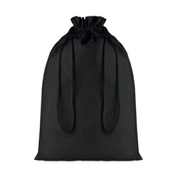 Obrázky: Veľké čierne bavlnené vrecúško so šnúrkou 30x47 cm