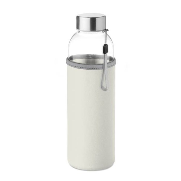 Obrázky: Sklenená fľaša v bielom neoprénovom puzdre