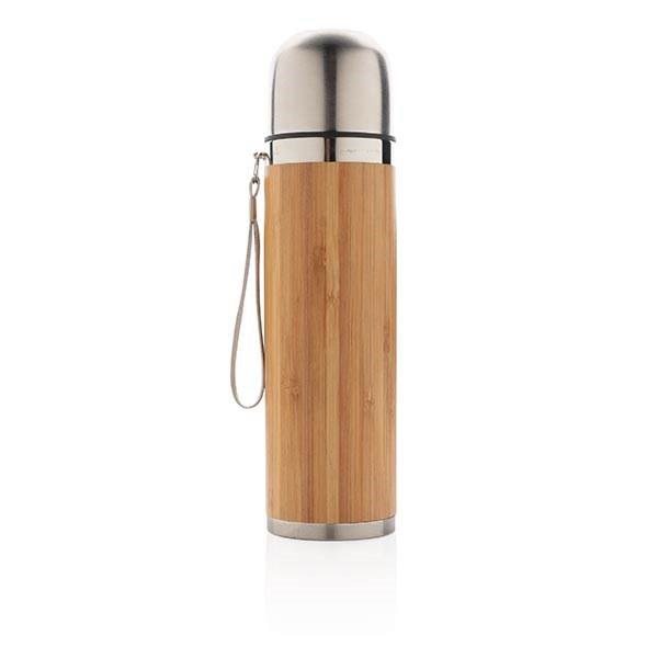Obrázky: Nerezová termoska s bambusovým plášťom, 400ml, Obrázok 3