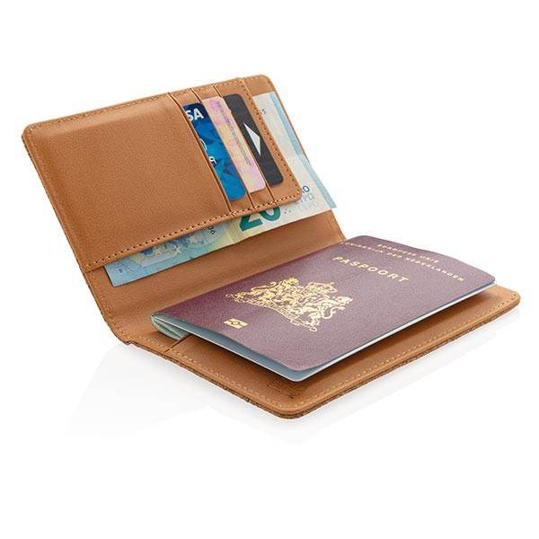 Obrázky: Hnedá EKO RFID korková cestovná peňaženka, Obrázok 3