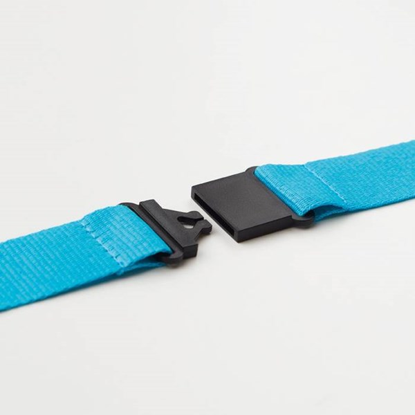 Obrázky: Šnúrka 25 mm-karabína,klip a poistka, tyrkysová, Obrázok 3