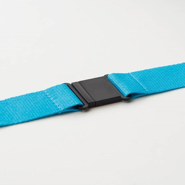 Obrázky: Šnúrka 25 mm-karabína,klip a poistka, tyrkysová, Obrázok 4