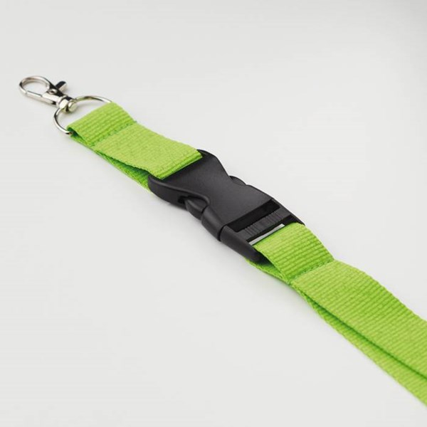 Obrázky: Šnúrka 25 mm-karabína,klip a poistka, limetková, Obrázok 2