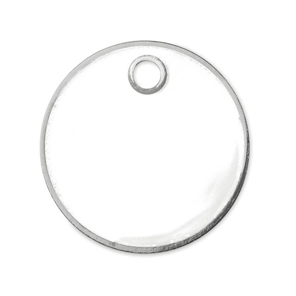 Obrázky: Kov. prívesok so žetónom 5 Kč/1EUR, biely, Obrázok 3
