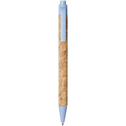 Obrázky: Guličkové pero z korku a pšeničnej slamy, modré