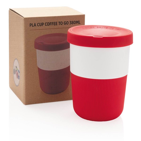 Obrázky: PLA hrnček coffee to go 380ml, červená, Obrázok 7