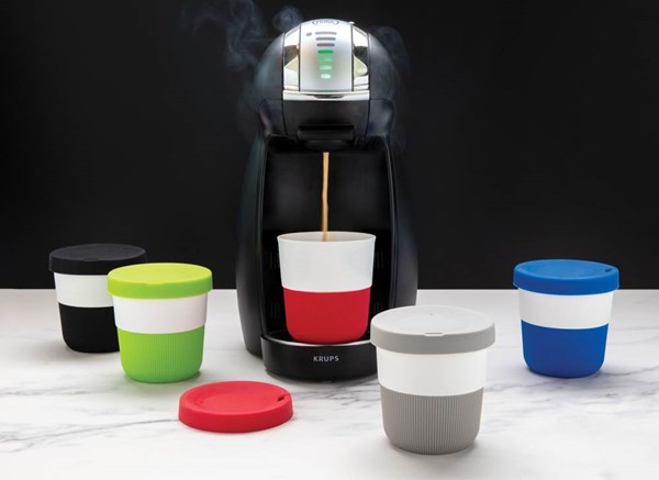 Obrázky: PLA hrnček coffee to go 280ml, modrá, Obrázok 6