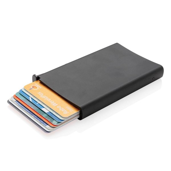 Obrázky: Hliníkové RFID puzdro na karty, čierna