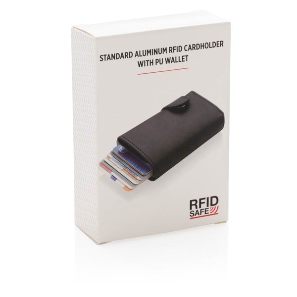 Obrázky: Hliníkové RFID puzdro na karty s peňaženkou,čierna, Obrázok 10