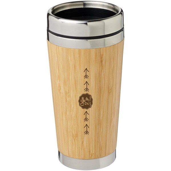 Obrázky: Termohrnček s bambusovým povrchom 450ml, Obrázok 2