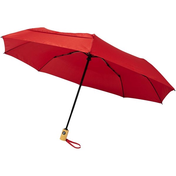 Obrázky: Recyklovaný skladací dáždnik automatický červený