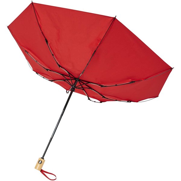 Obrázky: Recyklovaný skladací dáždnik automatický červený, Obrázok 4