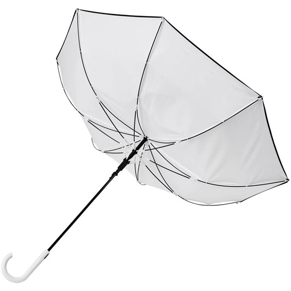 Obrázky: Pevný biely dáždnik s čiernym lemom, Obrázok 2
