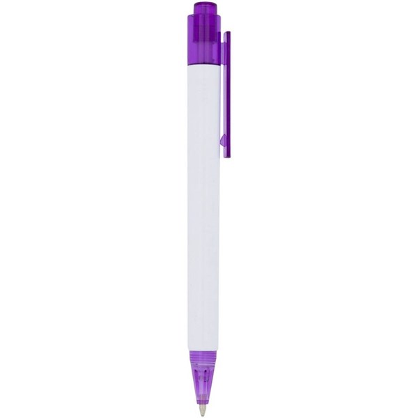 Obrázky: Biele guličkové pero s fialovým klipom a špičkou, Obrázok 5