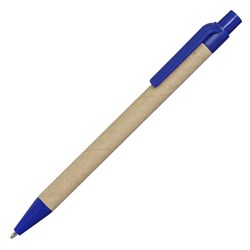 Obrázky: Papierové guličkové pero s modrými plast.doplnkami