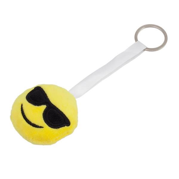 Obrázky: Žltá plyšová hračka/ prívesok smajlík s okuliarmi