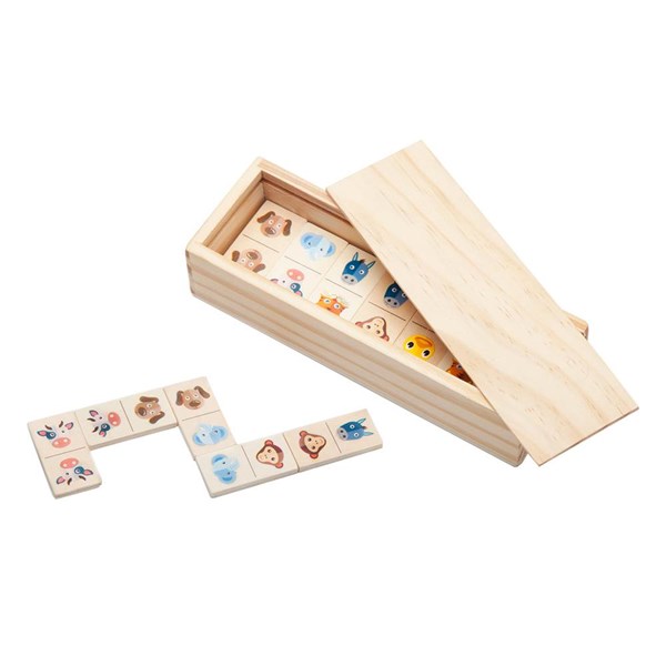 Obrázky: Domino s motívmi zvierat v drevenej krabičke