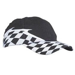 Obrázky: Čierno-biela šesťdielna čiapka s motívom Formule 1