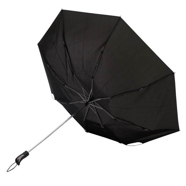 Obrázky: Čierny skladací dáždnik odolný voči vetru, Obrázok 3