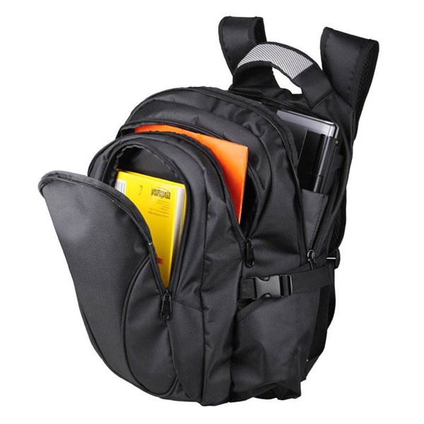 Obrázky: Čierny polyesterový ruksak na laptop 30 L, Obrázok 2