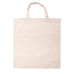Obrázky: Bavlnená béžová nákupná taška 140g/m2, krátke uši