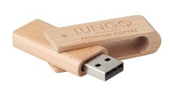 Obrázky: Bambusový otočný USB flash disk 16 GB