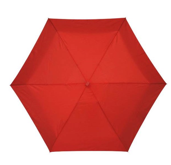 Obrázky: Hliníkový skladací mini dáždnik s puzdrom, červený, Obrázok 4