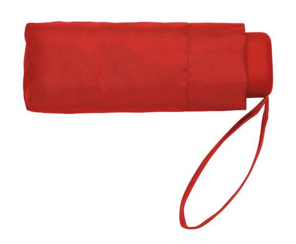 Obrázky: Hliníkový skladací mini dáždnik s puzdrom, červený, Obrázok 8