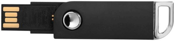 Obrázky: Čierny otočný USB flash disk, úchyt na kľúče, 1GB, Obrázok 2