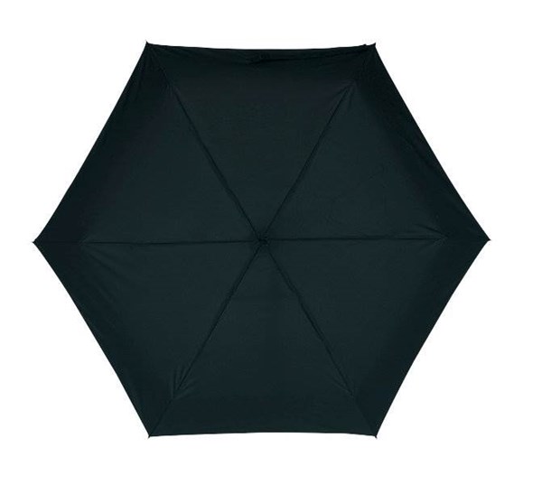 Obrázky: Hliníkový skladací mini dáždnik s puzdrom, čierny, Obrázok 2
