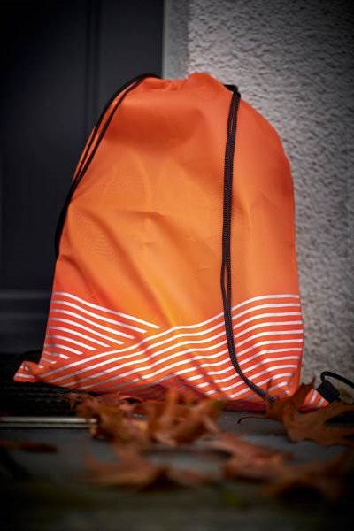 Obrázky: Polyesterový ruksak s reflex. pásmi, oranžový, Obrázok 4