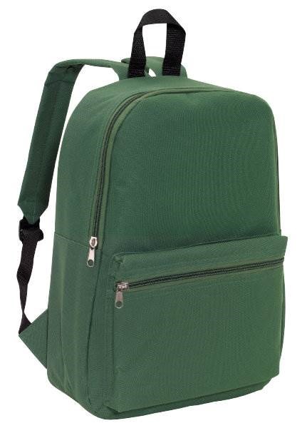 Obrázky: Jednoduchý rekl.ruksak s predným vreckom,tm.zelený