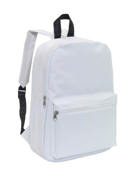 Obrázky: Jednoduchý reklamný ruksak s predným vreckom,biely