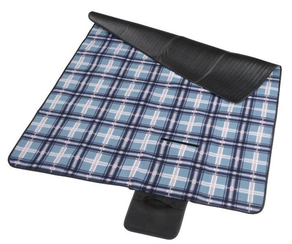 Obrázky: Modrá flísová pikniková deka s izolačnou vrstvou, Obrázok 4