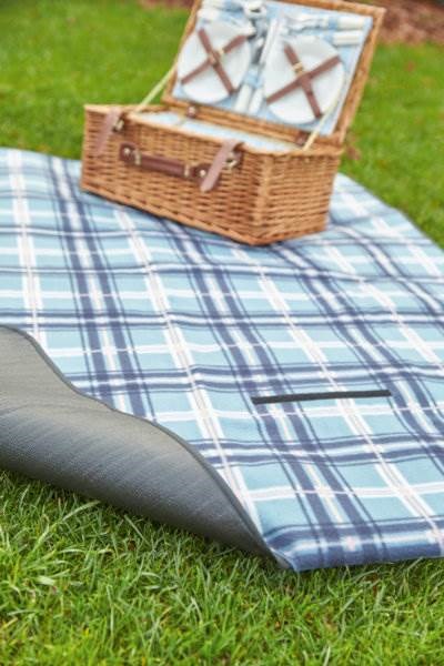 Obrázky: Modrá flísová pikniková deka s izolačnou vrstvou, Obrázok 5