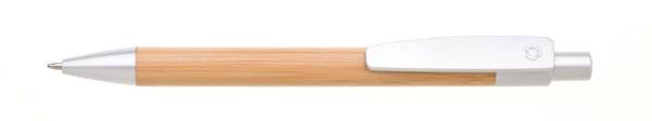 Obrázky: Bambusové guličkové pero, strieborné plast.doplnky