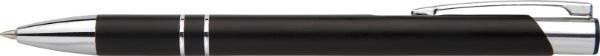 Obrázky: Matné hliníkové guličkové pero LARA, čierne