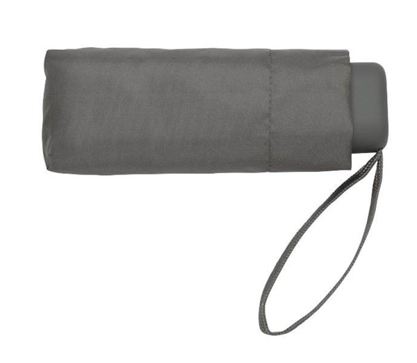 Obrázky: Hliníkový skladací mini dáždnik s puzdrom, šedý, Obrázok 4