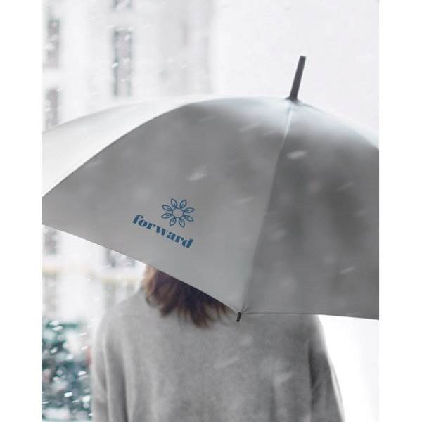 Obrázky: Klasický strieborný reflexný dáždnik,vetruodolný, Obrázok 4